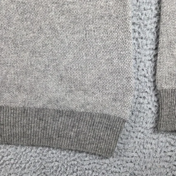 Ralph Lauren Purple Label 100% Cashmere Polo Shirt Mens Large Gray Birdseye Knit